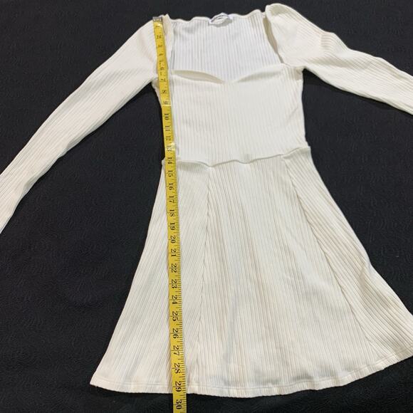 Reformation White Dress XS Bruno Stretch Knit Striped - Picture 15 of 16